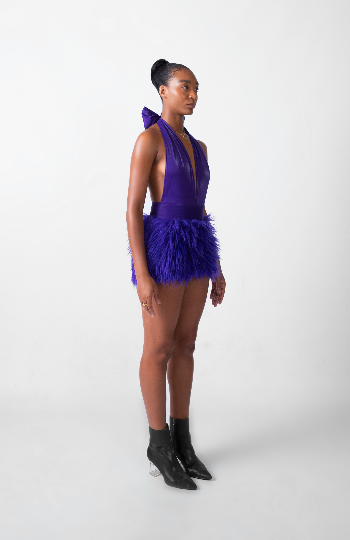 Purple Wahala V-neck set