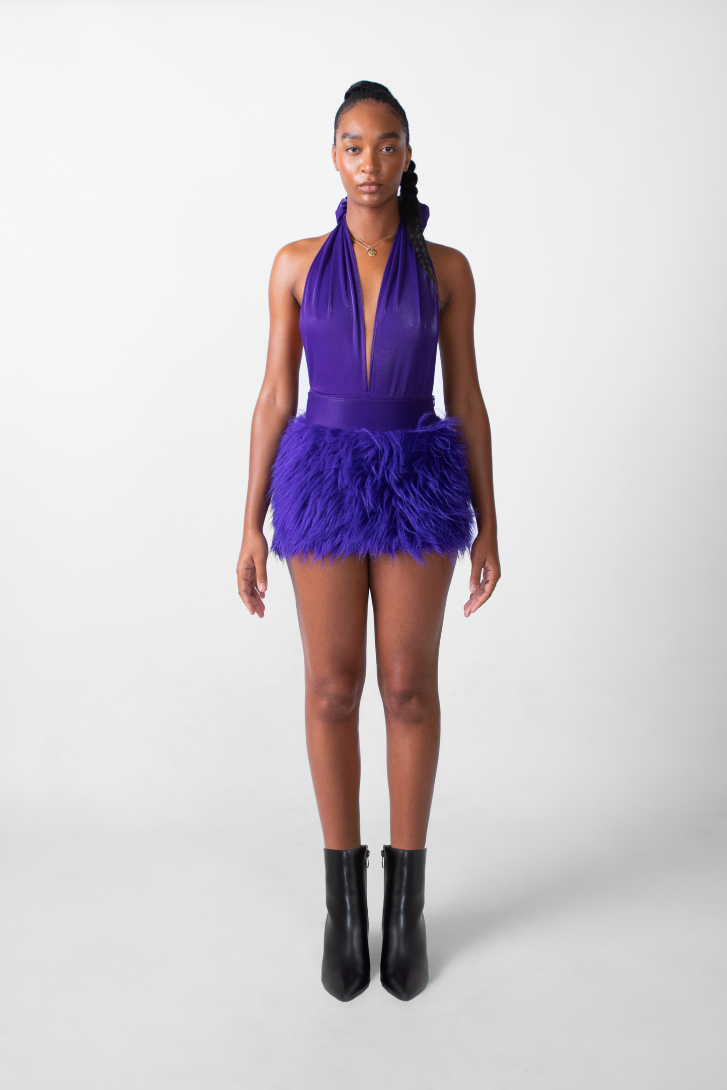 Timeless Purple V-neck Bodysuit